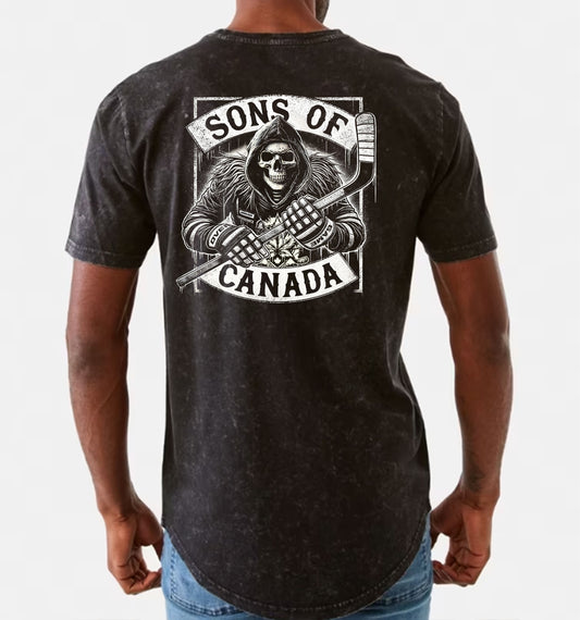 Sons of Canada | Front and Back Acid Wash Tee Shirt